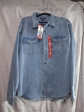 FRYE Light Wash Denim Western Shirt